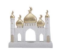 REITINGE Maquette de mosquée dorée et blanche pour bureau, Ramadan, Aïd, décoration de maison, décoration pour table, bibliothèque, décorations islamiques de l'Aïd Mubaraks