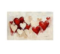 REITINGE Peinture sur toile en forme de cœur avec cadre en bois pour Saint-Valentin, maison, café, librairie, cadre en bois