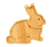 REITINGE Plateau de service unique en bois à plusieurs compartiments sur le thème de Pâques avec motifs lapins/carottes pour fruits et sucreries