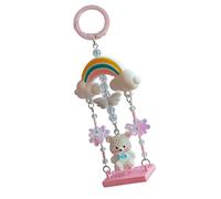 REITINGE Porte-clés ours coloré avec perles arc-en-ciel, robuste et léger, accessoire de sac, joli ours pour décoration de voiture, accessoires de porte-clés ours, b, taille unique
