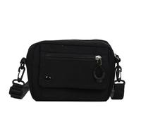 REITINGE Sac à bandoulière de style japonais pour femme, étudiant, sac d'école, sac à bandoulière en toile pour téléphone portable, Noir , 19*19*14CM