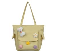 REITINGE Sac à bandoulière en nylon pour femme - Grande capacité - Sac à main pour étudiants - Sac à main tendance sous les bras, jaune, Taille unique