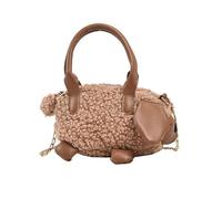 REITINGE Sac à bandoulière en peluche pour femme avec jolis motifs - Convient pour un usage quotidien et urbain, marron, Reference image information