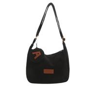 REITINGE Sac à bandoulière en velours côtelé de grande capacité, sac d'école, sac de voyage, sac d'école pour filles, Noir , Taille unique