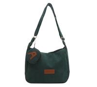 REITINGE Sac à bandoulière en velours côtelé de grande capacité, sac d'école, sac de voyage, sac d'école pour filles, Vert, Taille unique