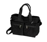 REITINGE Sac à bandoulière style coréen pour femme avec poignée sur le dessus, sac à bandoulière simple, sac à main en cordon, sac à bandoulière de grande capacité, Noir , 36cm*27cm