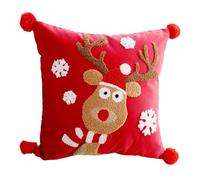 REITINGE Taie d'oreiller brodée pour chambre à coucher ou salon Taie d'oreiller confortable sur le thème de Noël Housse de coussin amovible Housse de coussin de Noël