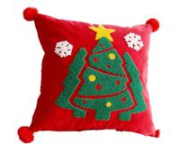 REITINGE Taie d'oreiller brodée pour chambre à coucher ou salon Taie d'oreiller confortable sur le thème de Noël Housse de coussin amovible Housse de coussin de Noël