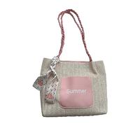 REITINGE Trend Sac à bandoulière tissé à la main Sacs polyvalents Sac tissé à la mode Léger et Sacs de marche de rue, rose, Reference image information