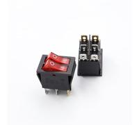 REIUAFWYGV 1 Interrupteur 12 V KCD4 en Forme de Bateau, Bouton d'alimentation à Bascule Marche-arrêt, Double lumière Rouge