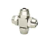 REIUAFWYGV 10pcs/lot 4 Way Cross Style Hose Pipe Quick Joint Coupling Connectors Nickel Plated Brass KLZA12,KLZA6,KLZA8(10Pcs KLZA12)