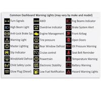 REIUAFWYGV Auto Dashboard Warning Light Icons Poster Meanings Guide Car Education Chart Canvas Wall-Art for Workshop Apartment Decor(Unframed,08x12inch(20x30cm))