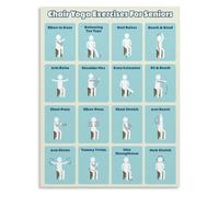 REIUAFWYGV Chair Yoga Exercise For Seniors Poster Canvas Home Fitness Gentle Stretching Routine Wall-Art for Living Room Bedroom Decor(Framed,16x24inch(40x60cm))