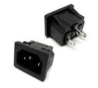 REIUAFWYGV Connecteur de Module d'entrée 3 Broches LZ-14-2 10 A 250 V 3 bornes, Prise d'alimentation électrique CA IEC320 C14