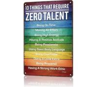 REIUAFWYGV Country Hard Work Beats Talent Metal Tin Notice 12x8 Inch | Cold rolled sheet holds shape after prolonged humidity exposure