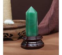 REIUAFWYGV Crystal Point Magic Wand Amethyst Rose Quartz Crystal Hexagonal Column Ornaments with Wooden Base Ornaments (Color :)