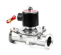 REIUAFWYGV DC24V AC220V DN15/20/25/32/40/50 1.5" 2" 2.5" Tri Clamp SUS304 Stainless Steel Solenoid Valve Homebrew(DN20DC24V,Non-Polished_SUS304)