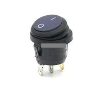 REIUAFWYGV Interrupteur à Bascule Circulaire étanche KCD1, 3 Broches, Marche/arrêt, avec éclairage Bleu, Alimentation CA 220 V