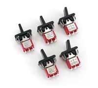 REIUAFWYGV Lot de 5 interrupteurs à bascule et à palette SH T80-R Series R8018-P14 6 broches ON-OFF-ON 3 positions DPDT