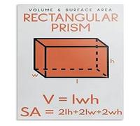 REIUAFWYGV Rectangular Prism Volume and Area Formulas Math Geometry Educational Poster for Classroom Wall-Art Decor(Unframed,16x24inch(40x60cm))
