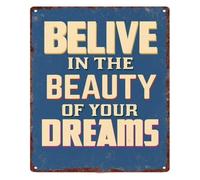 REIUAFWYGV Retro Inspirational Metal Tin Sign Wall-Art 12x8 Inch | Rustic design brings timeless motivation to living room office
