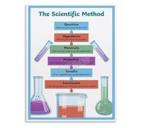 REIUAFWYGV Scientific Method for Young Scientists Poster Inquiry Process Canvas Art Print for Room Decor(Unframed,16x24inch(40x60cm))