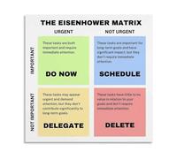 REIUAFWYGV Task Prioritization And Time Management Four Quadrants Matrix Poster Educational Wall-Art Office Living Room Bedroom(Framed,12x12inch(30x30cm))