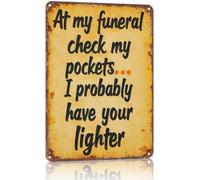 REIUAFWYGV Vintage Metal Sign Amusing Quote Wall Ornament 8 X 12 in | conversation starter at parties cookouts movie nights