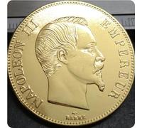 REIWAN Pièce Commémorative 1858 France Napoléon III Pièce De Collection Plaqué Or Pièces Commémoratives Pièce De Défi Cadeau Souvenir