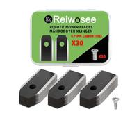 Reiwosee Lames de Couteau 30x Titan, Couteau de Rechange pour Tondeuse à Gazon Robot vis améliorées adaptées à Tous Les Robots tondeuses à Gazon Lames de Couteau en Titane pour Robot de pelouse