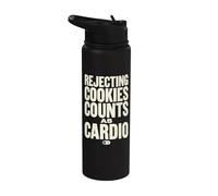 Rejecting Cookies Counts As Cardio Cookie Consent Funny Stainless Steel Insulated Water Bottle