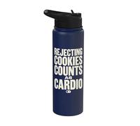 Rejecting Cookies Counts As Cardio Cookie Consent Funny Stainless Steel Insulated Water Bottle