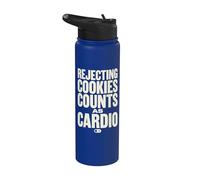 Rejecting Cookies Counts As Cardio Cookie Consent Funny Stainless Steel Insulated Water Bottle