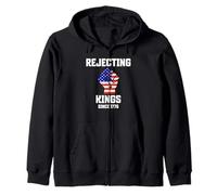 Rejecting Kings Since 1776 4th of Juillet USA Flag Resist Fist Sweat à Capuche