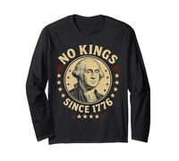 Rejecting Kings Since 1776 Patriotic American Design 4 Juillet Manche Longue