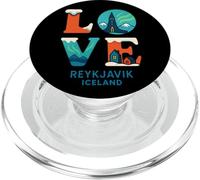Rejkjavic Islande Love Northern Lights Valentines Garçons Fille PopSockets PopGrip pour MagSafe