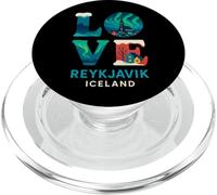 Rejkjavic Islande Love Valentines Northern Lights Garçons Filles PopSockets PopGrip pour MagSafe