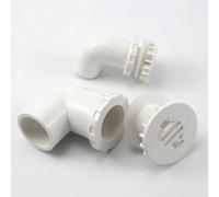 REJNHO Connecteur coudé à 90° en PVC durable pour aquarium - 20-50 mm, argent/blanc/bleu (blanc, 50 mm)