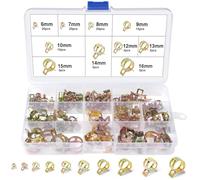 REJOECE 110 Pièces Clip à Ressort, 6/7/8/9/10/12/13/14/15/16mm Colliers De Serrage à Ressort, Collier Durite Essence pour Tuyau D'essence, Air et Eau