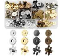 REJOECE 40 Paires Fermoir Magnétique Bouton,18mm Pression Aimanté | BoutonsMagnétiques,Circulaire Pression Boutons pour Sac en Tissu, Portefeuille en Cuir,Craft DIY