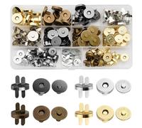 REJOECE 64 Paires Fermoir Magnétique Bouton,14mm/18mm Pression Aimanté | BoutonsMagnétiques,Circulaire Pression Boutons pour Sac en Tissu, Portefeuille en Cuir,Craft DIY
