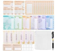 REJOECE A6 Classeur Budget (Lot de 48) Budget Planner avec 12 Défi de l'économie d'argent,Planificateur budgétaire Set de défi avec 1€ | 2€ | 5€ | 10€ | 20€ | 50€ | 52 Semaines| 100 jours