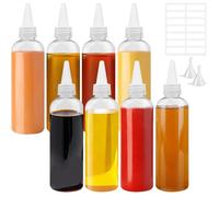 REJOECE Bouteille Sauce 200ml,8 Pièces Squeeze Bottle,7 oz Bouteille Sauce Plastique, Recipient Sauce Vinaigrette, Vinaigrette Contenant pour Maison Restaurant Ketchup, Moutarde, Mayo, huile d'olive