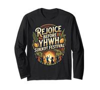 Rejoice Before YHWH Design coloré Succot Dansant Manche Longue