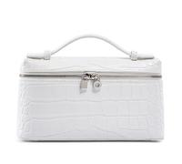 Rejolly Petit sac à bandoulière pour femme avec poignée sur le dessus, sac à main de créateur, sac à main silencieux en cuir de luxe tendance, Crocodile Blanc