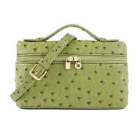 Rejolly Sac à bandoulière pour femme, petite pochette en cuir avec poignée sur le dessus, sac à main de créateur, sac à main silencieux, luxueux et tendance, Autruche vert olive (matériel doré)