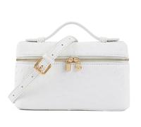 Rejolly Sac à bandoulière pour femme, petite pochette en cuir avec poignée sur le dessus, sac à main de créateur, sac à main silencieux, luxueux et tendance, Blanc autruche (matériel doré)