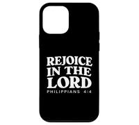 Réjouissez-vous dans le Seigneur verset biblique chrétien Coque pour iPhone 12 mini