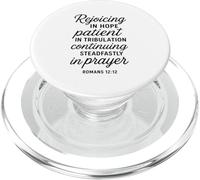 Réjouissez-Vous dans l'espoir d'être Patient dans Les épreuves de la Foi Écriture prière PopSockets PopGrip pour MagSafe