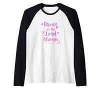 Réjouissez-Vous Toujours dans Le Seigneur - Philippiens 4:4 Bible chrétienne Manche Raglan